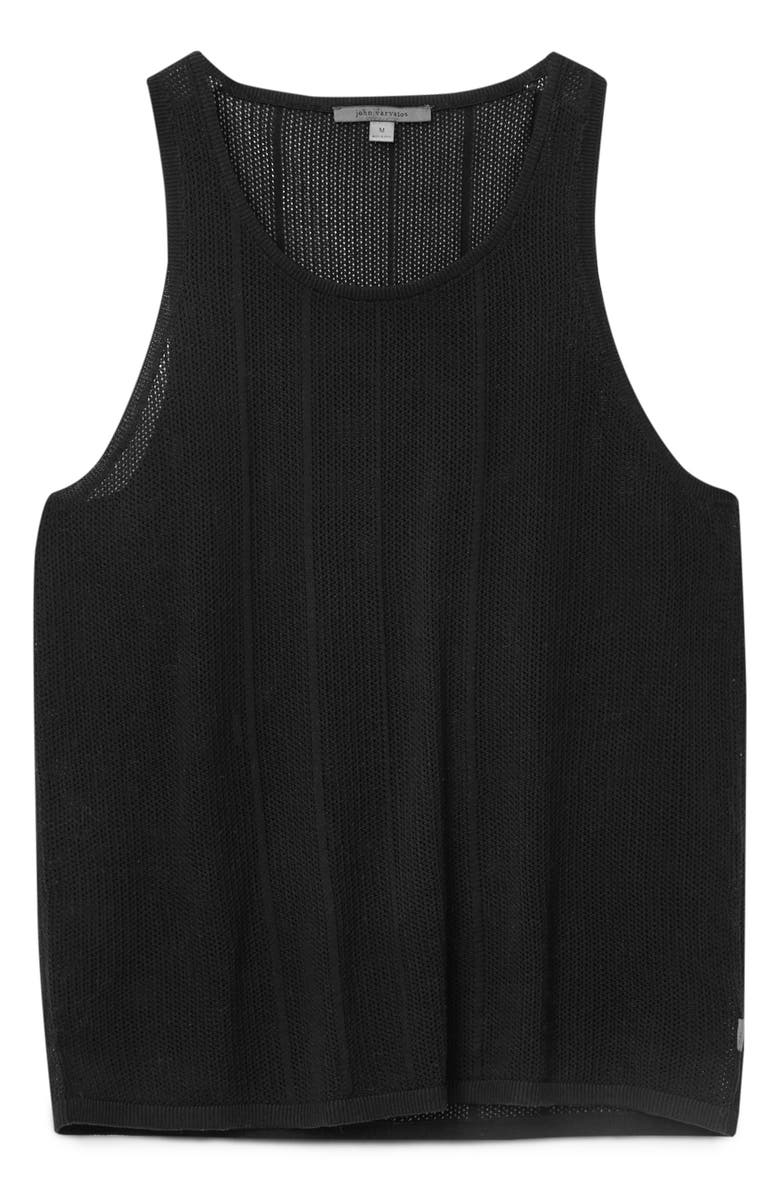 John Varvatos Ruiz Summer Sweater Tank, Alternate, color, Black