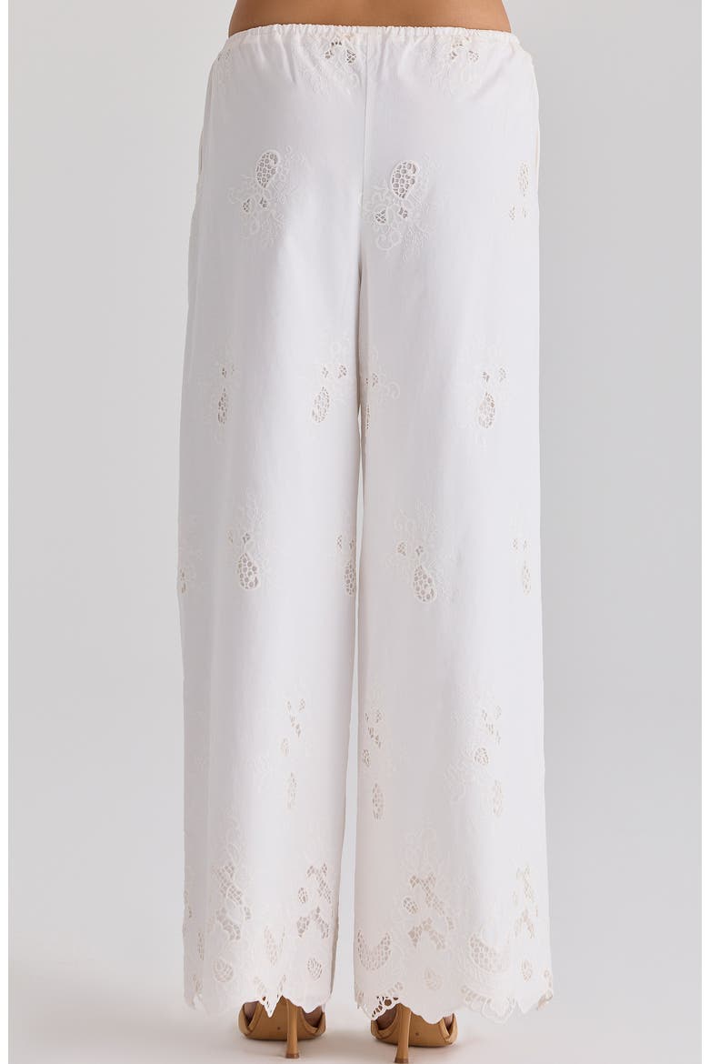 Mirea Broderie Anglaise Wide Leg Pants, Alternate, color, WHITE