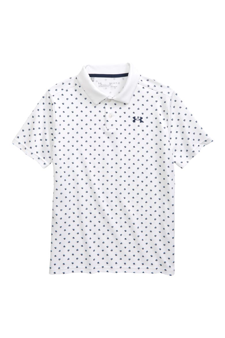 Kids' Poppie Performance Polo, Main, color, WHITE / ACADEMY / ACADEMY