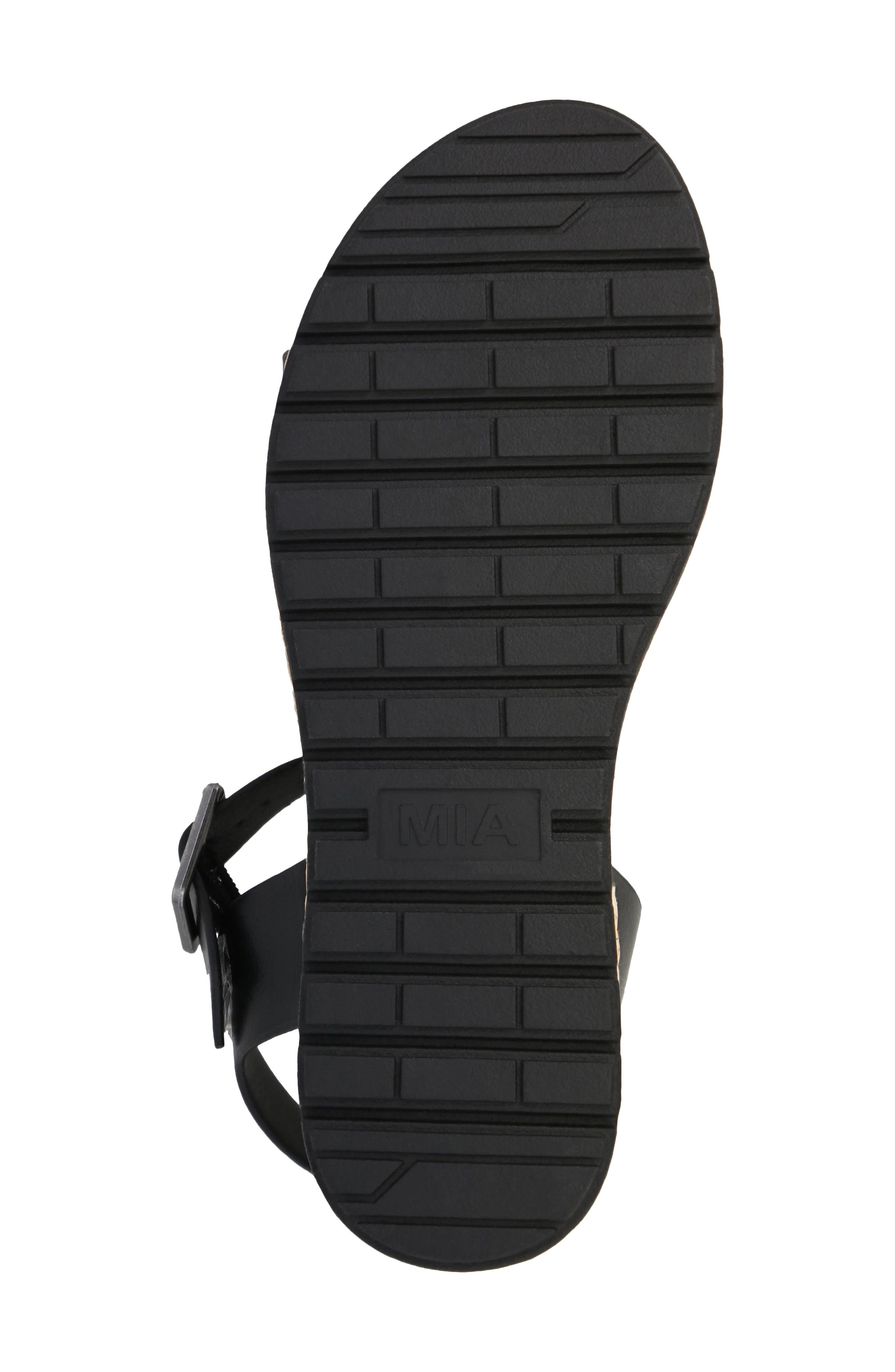 MIA Kiera Ankle Strap Platform Wedge Sandal, Alternate, color, Black/ Natural