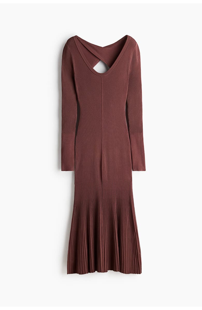 H&M Twist-detail Dress, Main, color, Brown