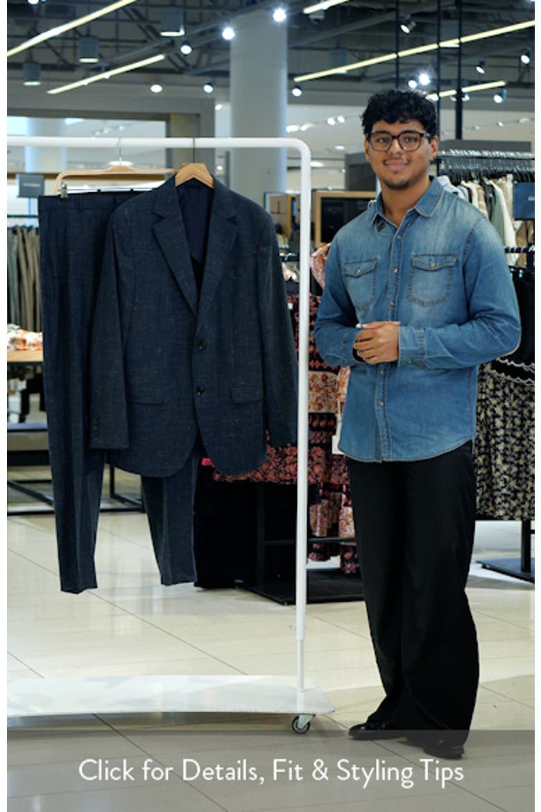 Anders Classic Fit Blue Crosshatch Wool & Linen Suit video