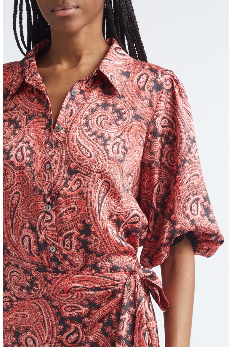 Hendrix Paisley Kember Minidress, Alternate, color, OBSIDIAN/ JASPER PINK