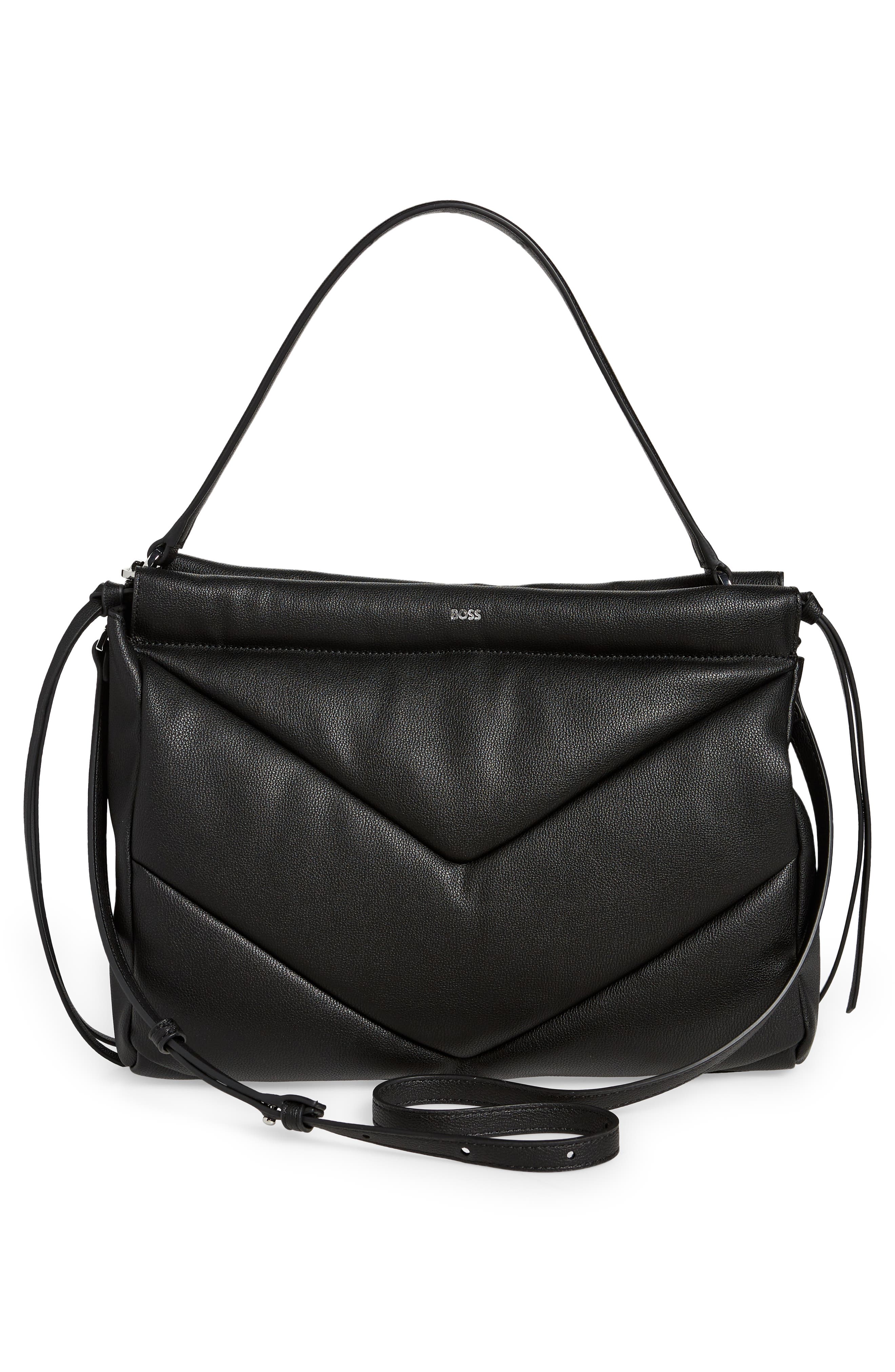 BOSS Katlin Small Quilted Faux Leather Tote, Alternate, color, 