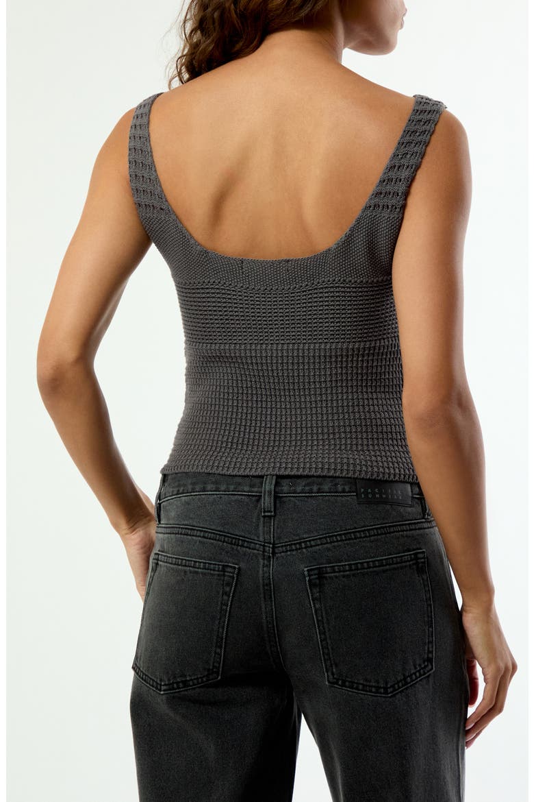 Brielle Open Knit Tank Top, Alternate, color, GRAY