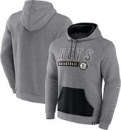 FANATICS Men's Fanatics Branded Heathered Gray Brooklyn Nets Off The Bench Color Block Pullover Hoodie