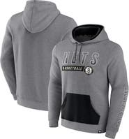 FANATICS Men's Fanatics Branded Heathered Gray Brooklyn Nets Off The Bench Color Block Pullover Hoodie