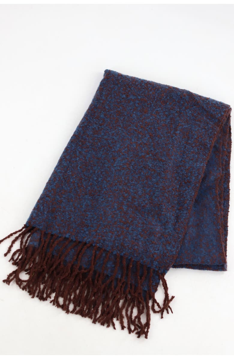 La Fiorentina Plush Scarf with Fringe, Alternate, color, Sapphire/Topaz