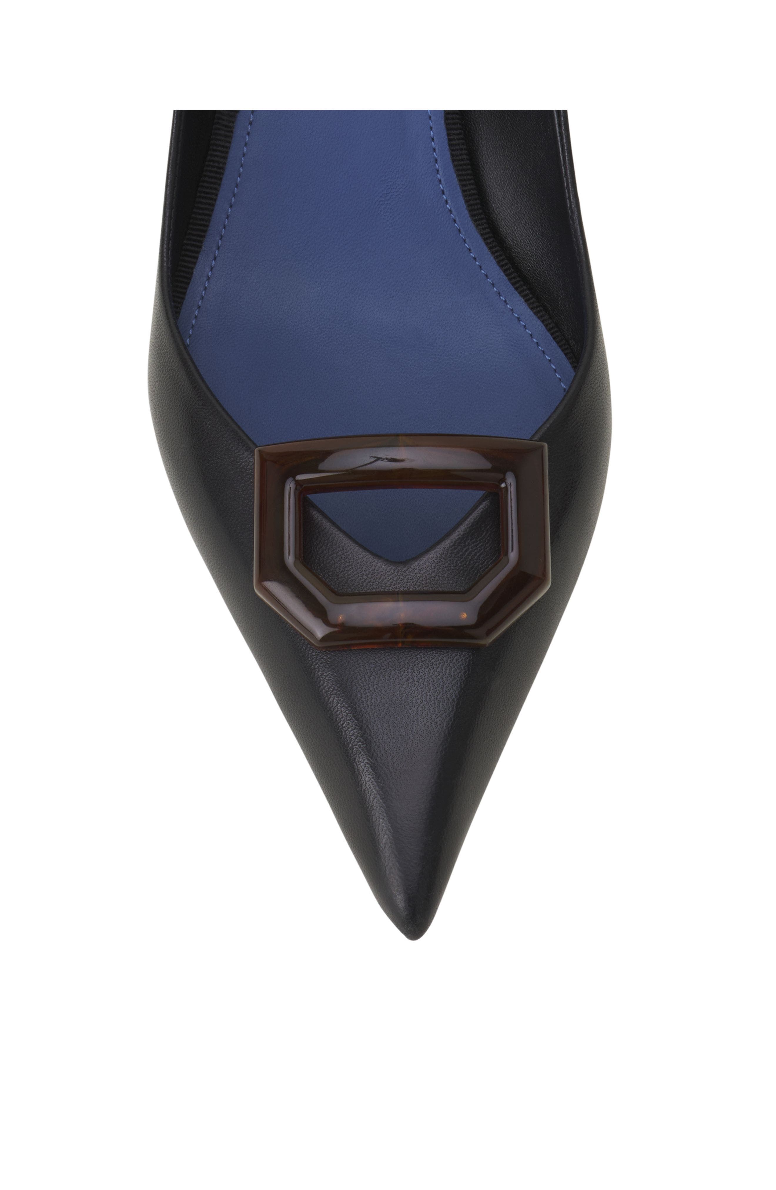 Lanvin Midnight Step Leather Pump With Buckle, Alternate, color, 