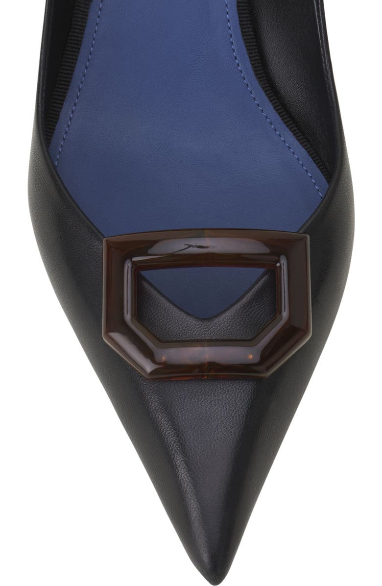 Lanvin Midnight Step Leather Pump With Buckle, Alternate, color,