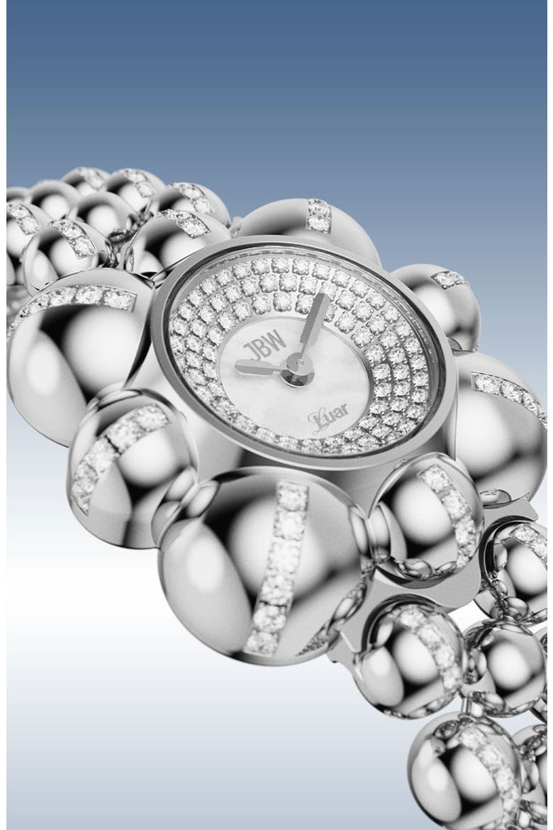 x Luar Atmosphere Pavé Bracelet Watch, 30mm, Alternate, color, STAINLESS STEEL