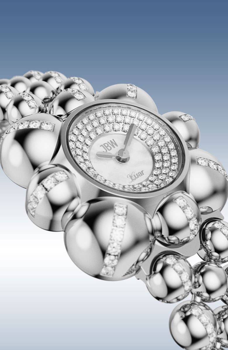 JBW x Luar Atmosphere Pavé Bracelet Watch, 30mm, Alternate, color, Stainless Steel