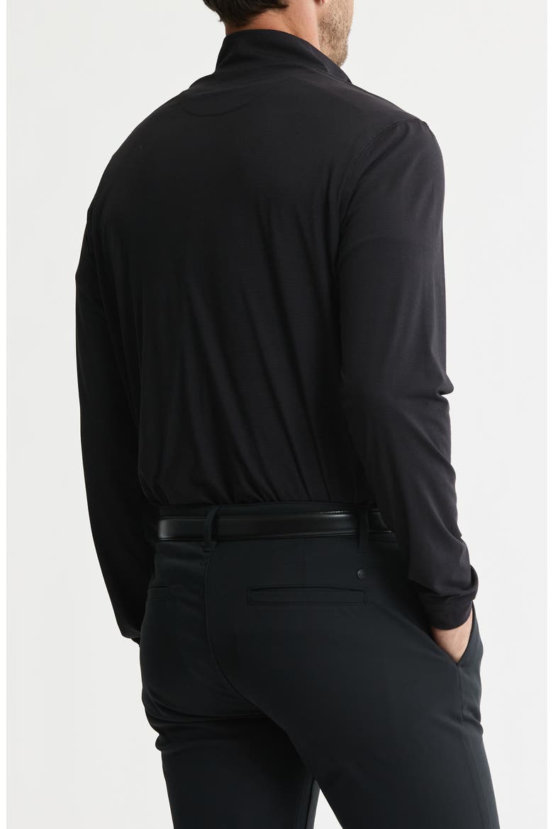 Performance Microstripe Quarter Zip Pullover, Alternate, color, BLACK STRIPE