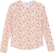 FYI Circle Flower Rib Crew Neck Long Sleeve Top