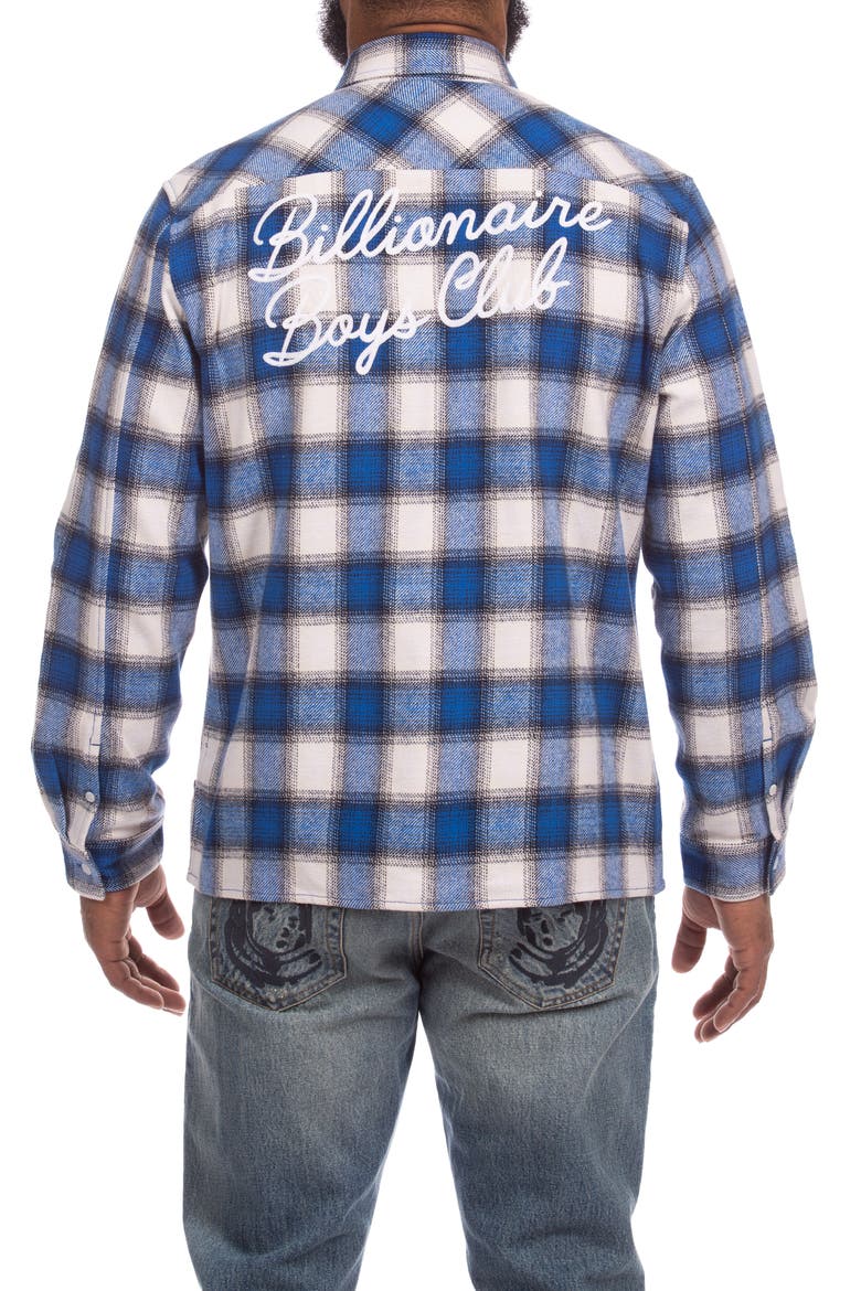 BB Society Check Cotton Twill Button-Up Overshirt, Alternate, color, LAPIS BLUE