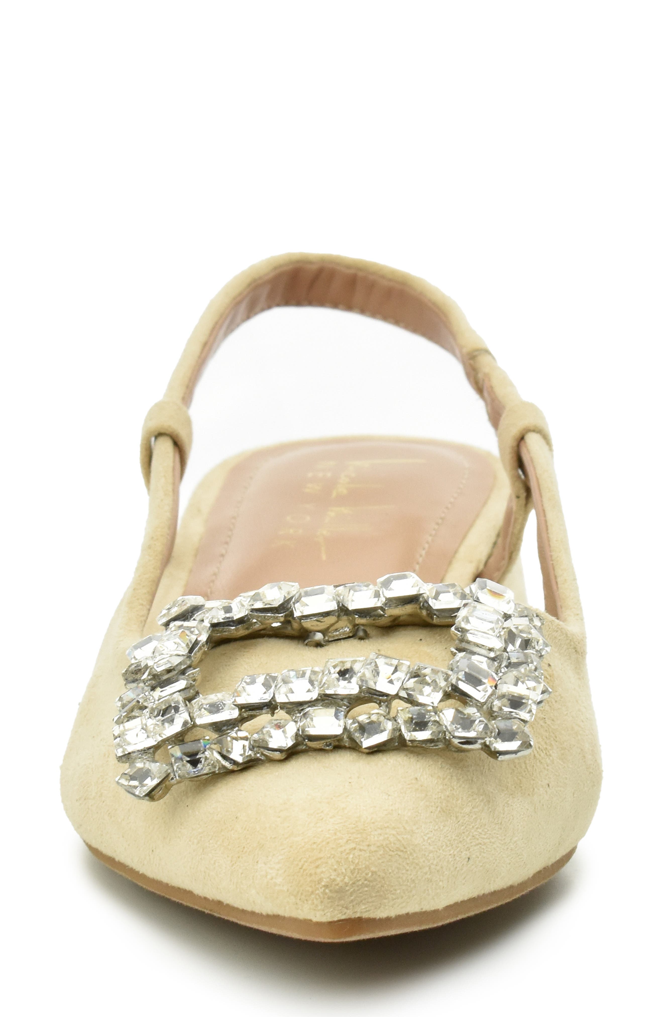 Nicole Miller Jewel Embellished Slingback Pump, Alternate, color, Beige Suede