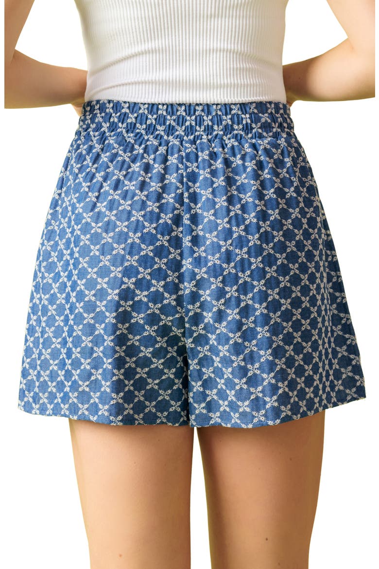 Textured Eyelet Shorts, Alternate, color, MEDIUM INDIGO