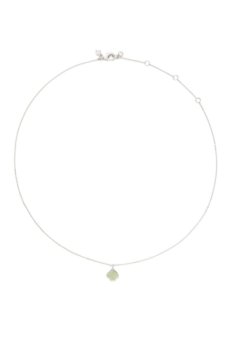 mini pavé pendant necklace, Alternate, color, GREEN/ SILVER