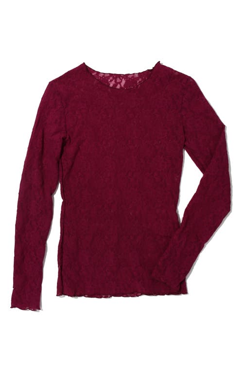 Hanky Panky Signature Lace Long Sleeve Top Sugar Plum In Sugar Plum Red
