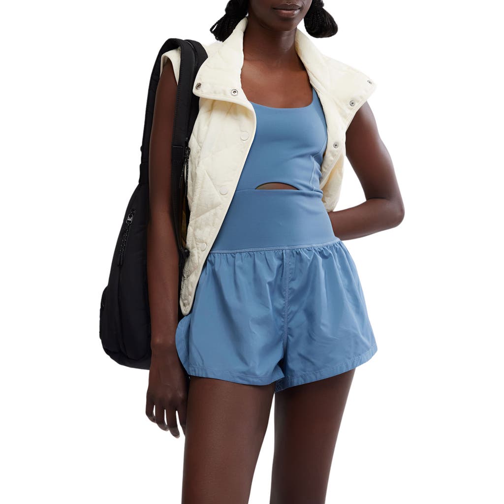 Free People Fp Movement Righteous Runsie Romper In Blue