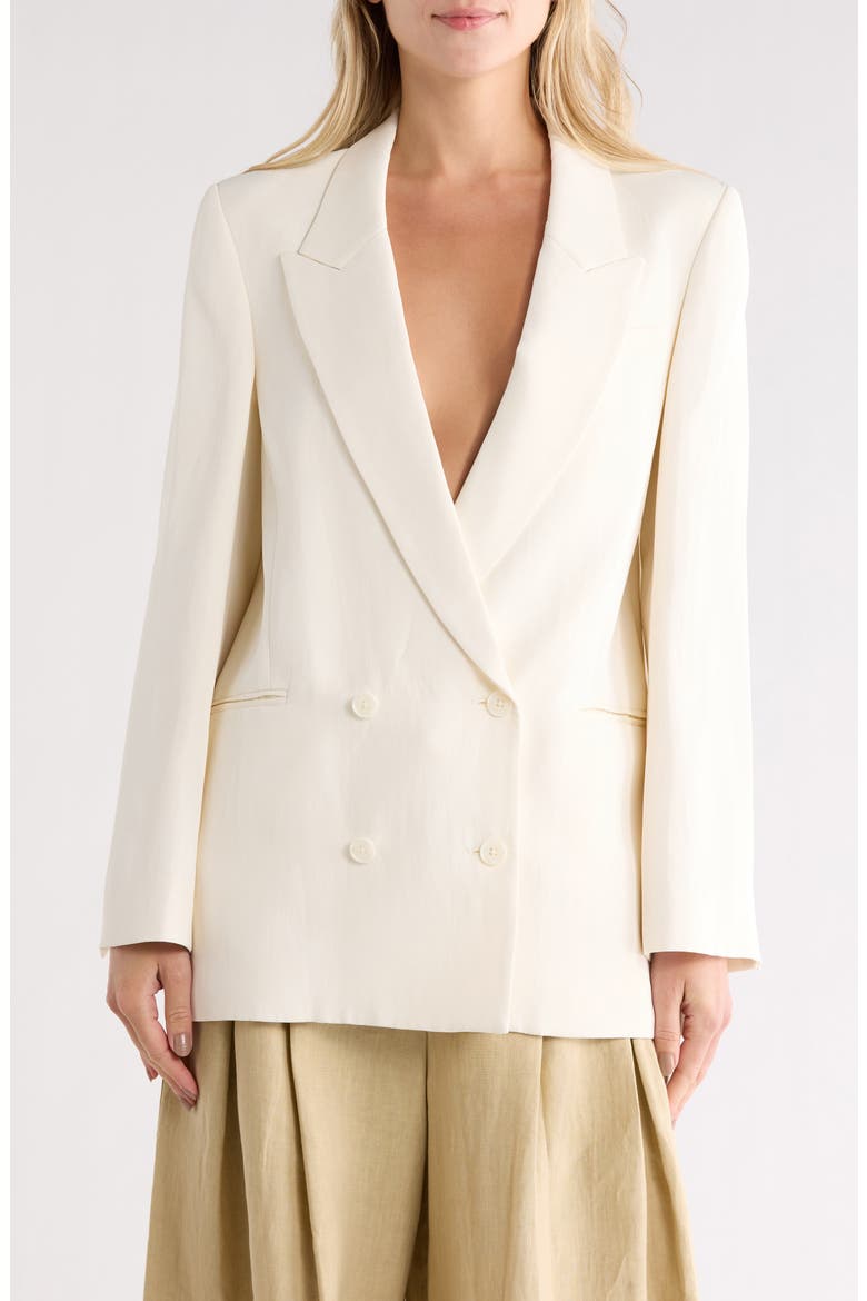 Tabitha Double Breasted Stretch Blazer, Main, color, BONE