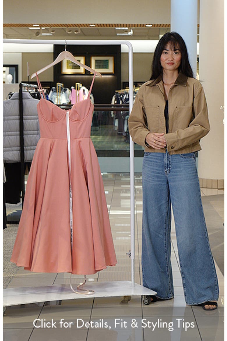 Mademoiselle Bustier Stretch Satin Midi Dress video