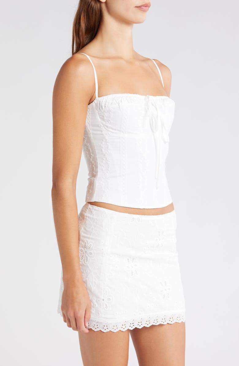 Mistress Rocks Embroidered Corset Top, Alternate, color, Cloud