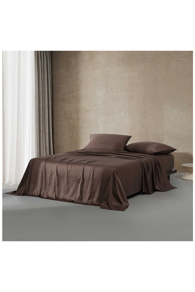 Pearl Edge 300 Thread Count Sateen Sheet Set, Alternate, color, ELK BROWN