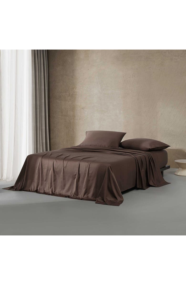 Calvin Klein Pearl Edge 300 Thread Count Sateen Sheet Set, Alternate, color, Elk Brown