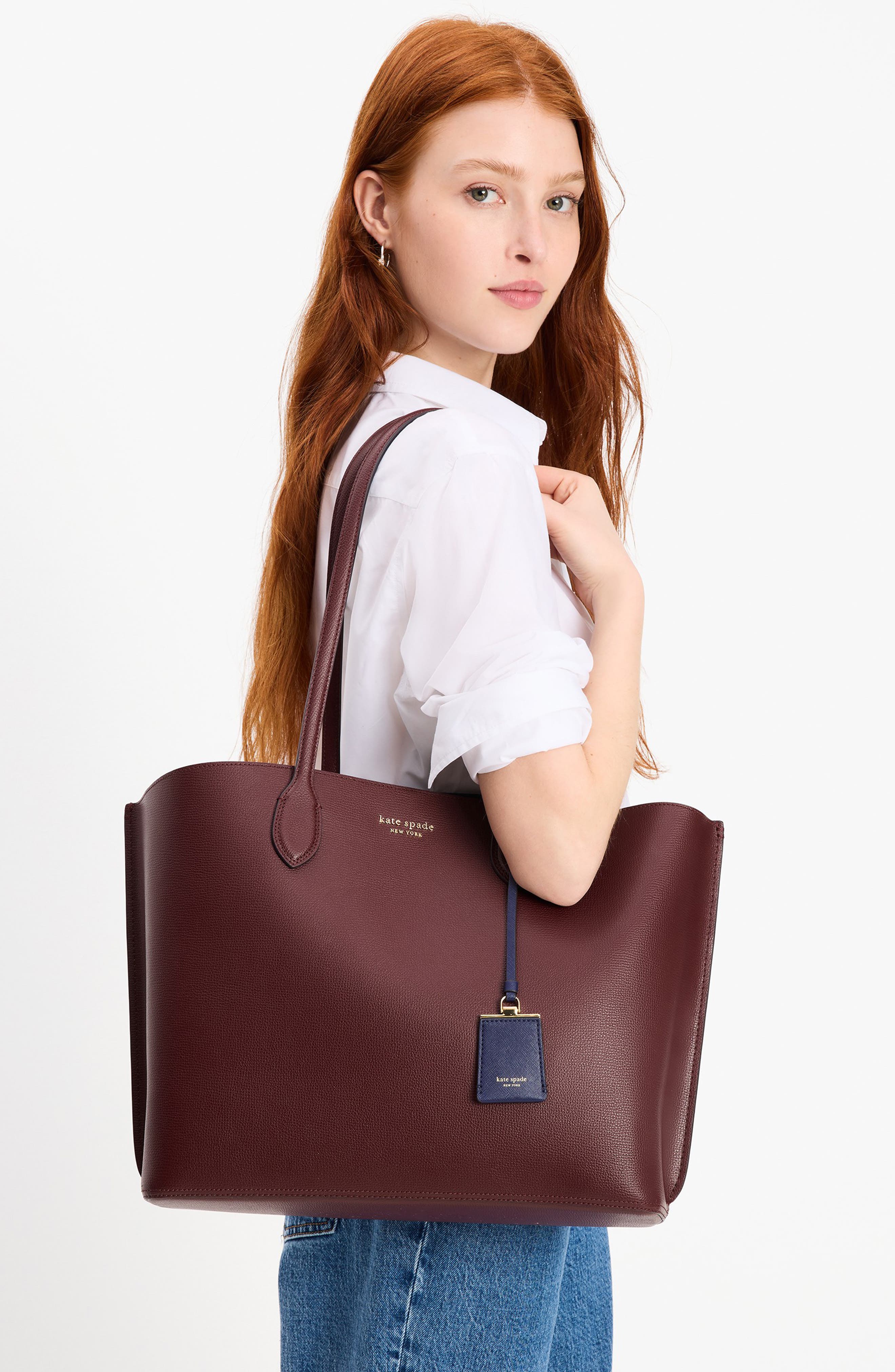 suite leather tote, Alternate, color, CORDOVAN MULTI
