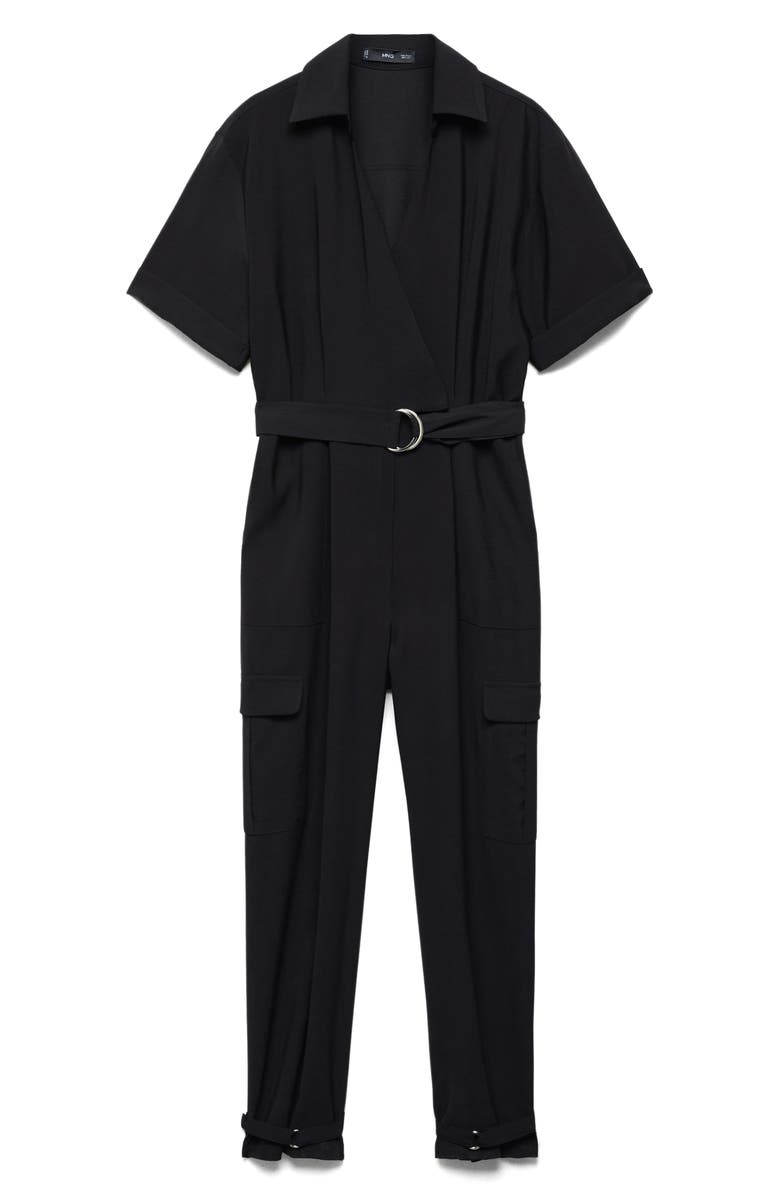 MANGO Belted Jumpsuit, Alternate, color,