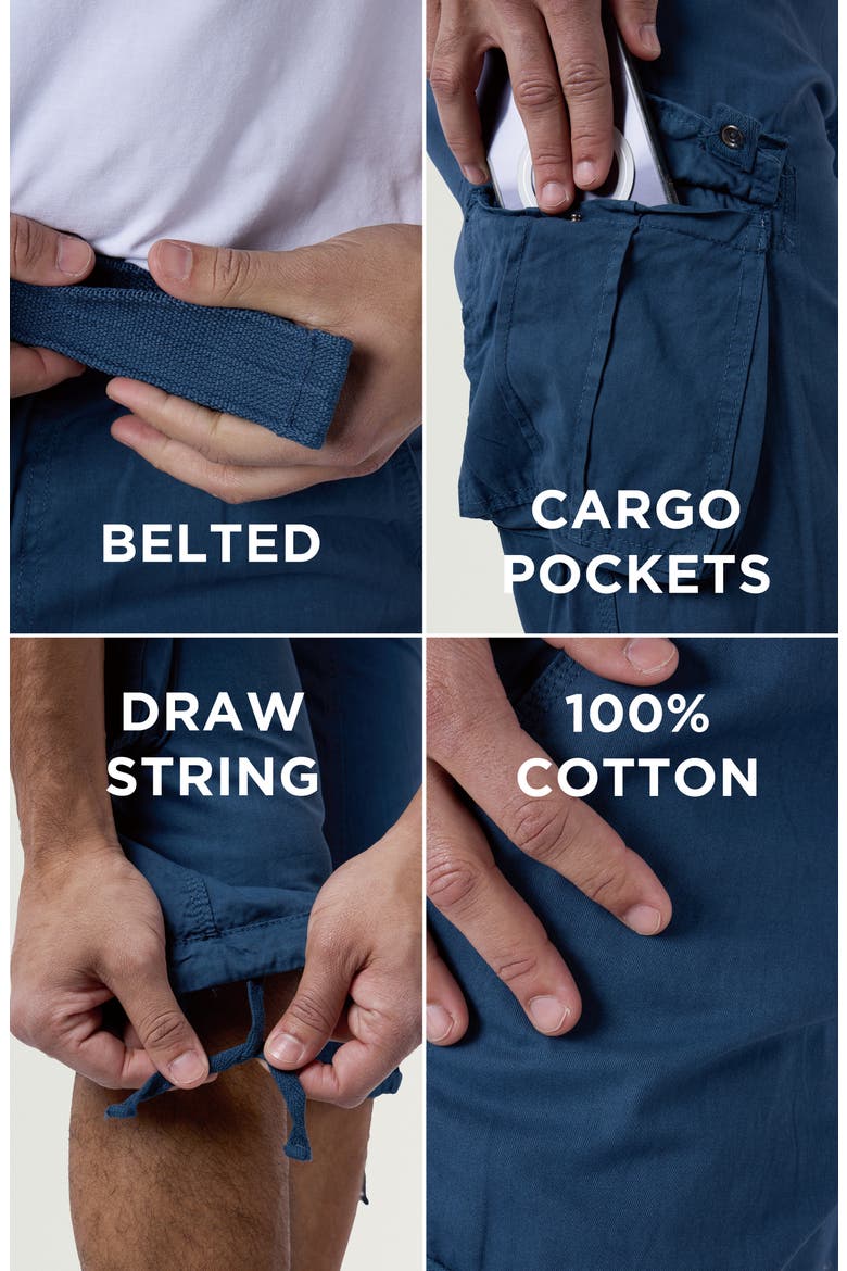 Belted Cargo Shorts, Alternate, color, MAJOLICA BLUE