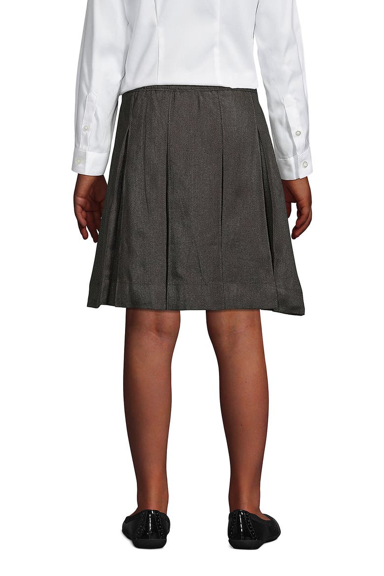 School Uniform Girls Solid Box Pleat Skirt Below The Knee, Alternate, color, Gray