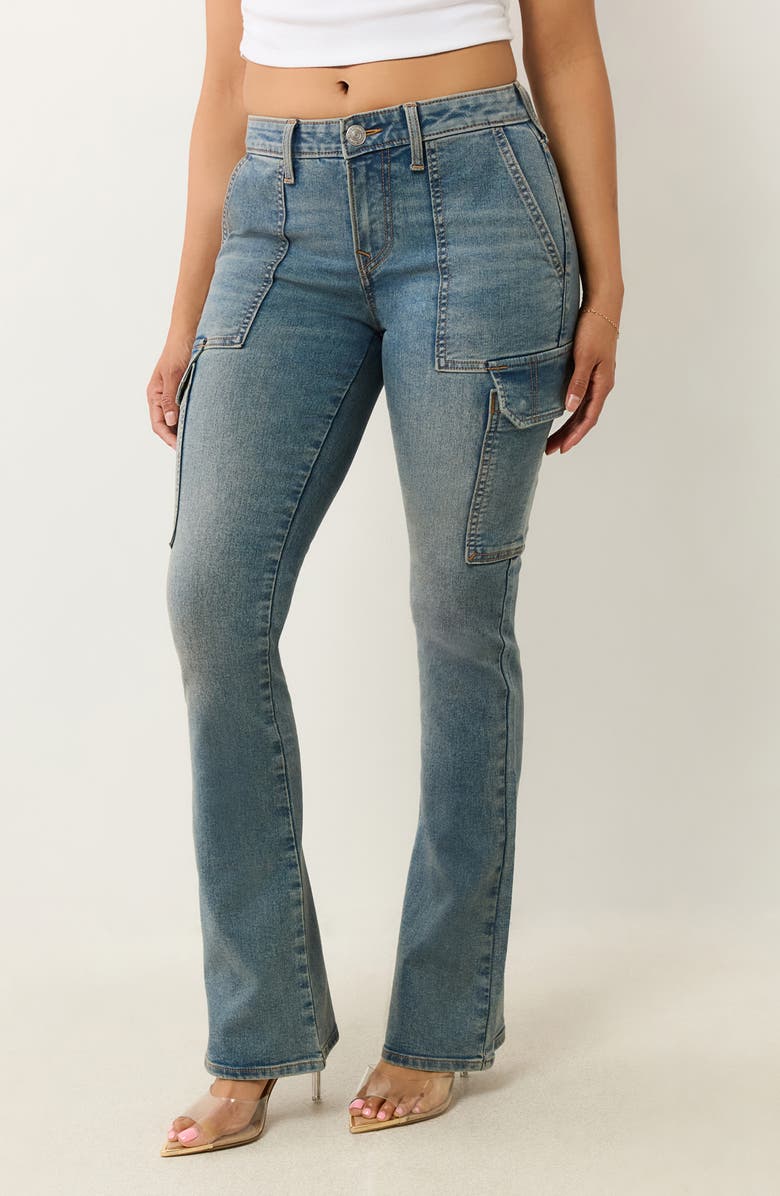 True Religion Cargo Bootcut Jeans, Alternate, color, 
