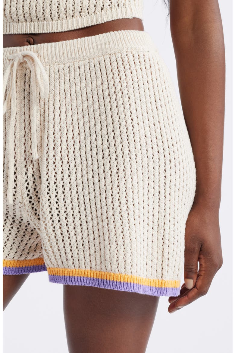 Cala Vadella Crochet Shorts, Alternate, color, OFF WHITE
