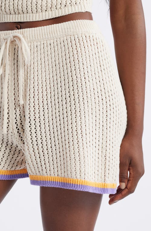 Rip Curl Cala Vadella Crochet Shorts In Off White