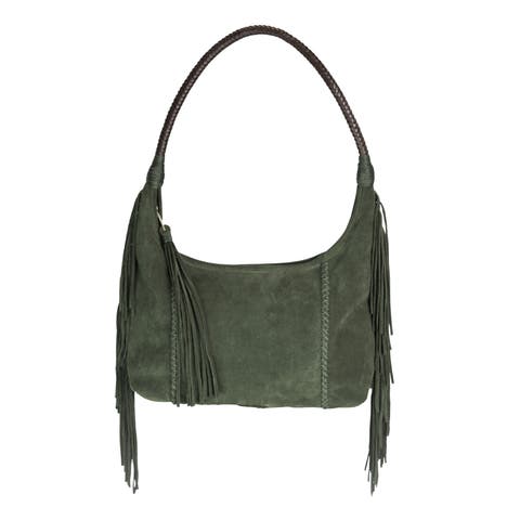 Fringe Suede Hobo Bag