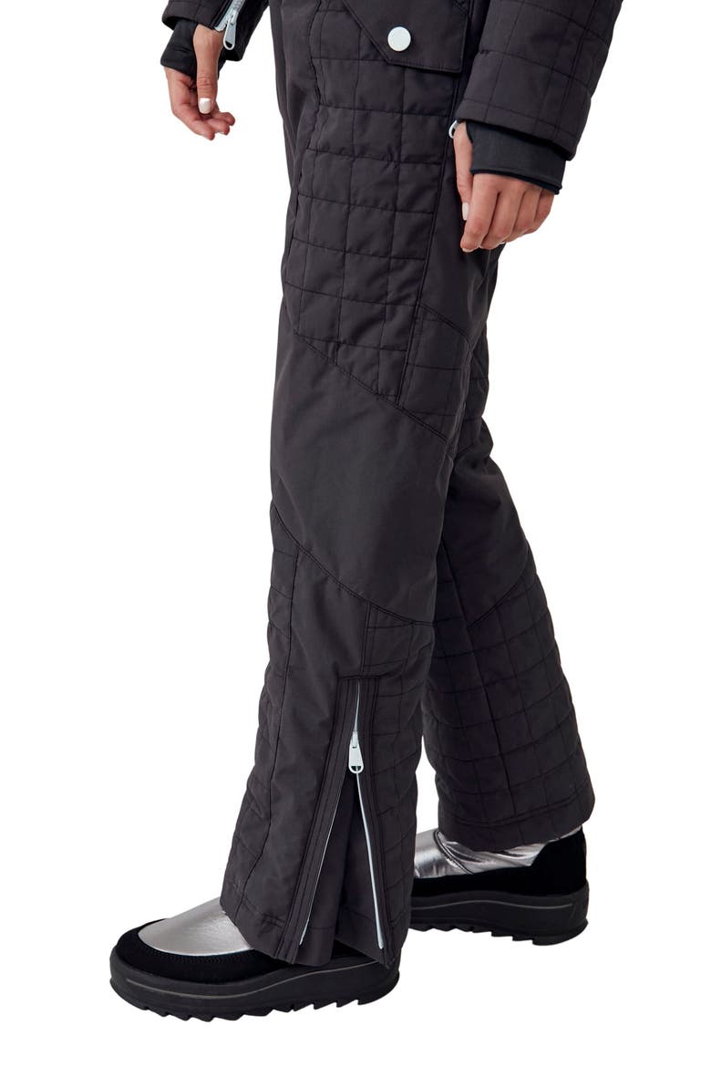 All Prepped Quilted Waterproof Snowsuit with Removable Hood, Alternate, color, BLACK