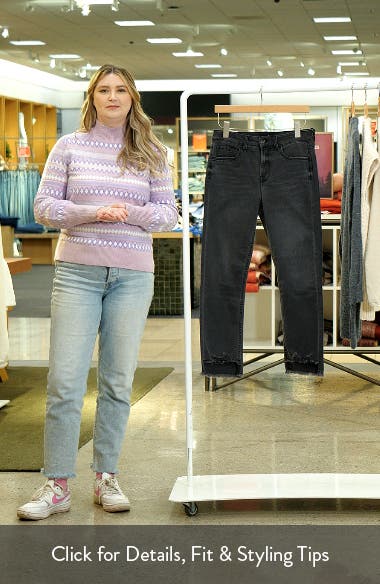 JEN7 by 7 For All Mankind Destroyed Step Hem Ankle Straight Leg Jeans ...