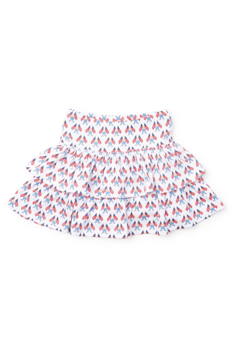 Maggie Girls' Tiered Skirt, Main, color, Stars, Stripes, and Bows