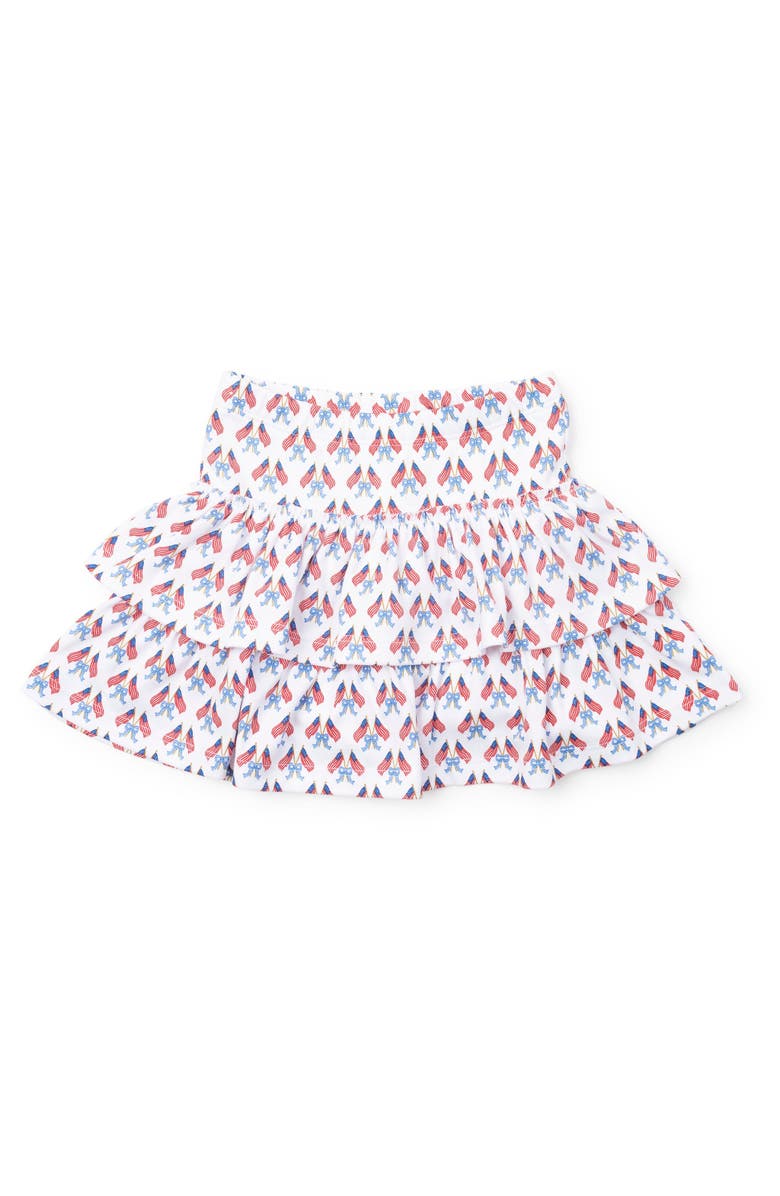 Lila and Hayes Maggie Girls' Tiered Skirt, Main, color, Stars, Stripes, And Bows