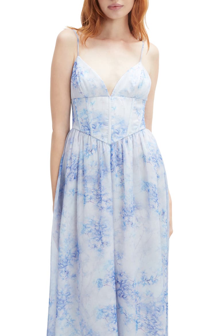 Elias Floral Print Maxi Dress, Alternate, color, BABY BLUE FLORAL