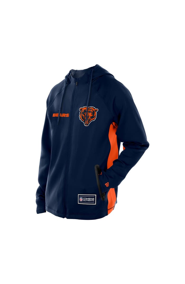 New Era Men's New Era Navy Chicago Bears Combine Authentic Raglan Scuba Full-Zip Hoodie, Alternate, color, Navy