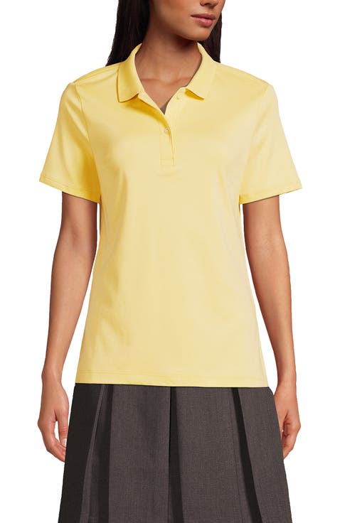 School Uniform  Short Sleeve Feminine Fit Interlock Polo Shirt