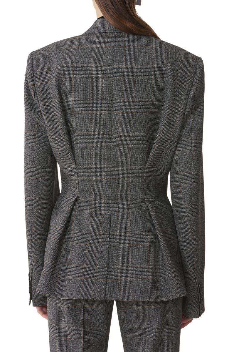 Lanvin Double-Breasted Tailored Jacket In Prince Of Wales Wool, Alternate, color, Dark Grey Melange