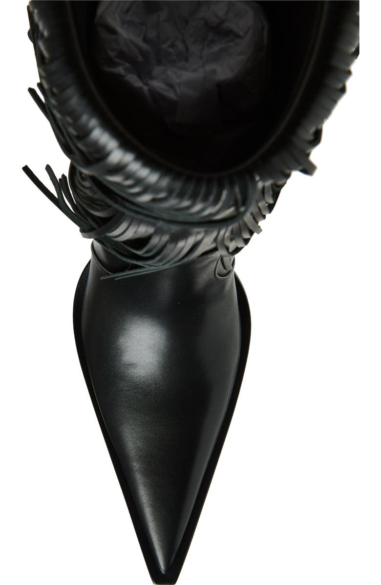 Balenciaga Avenue Fringe Pointed Toe Boot, Alternate, color, Black