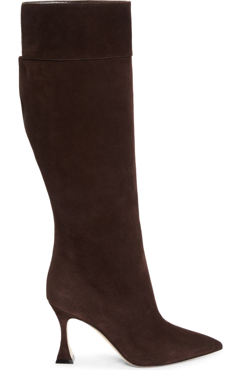 Manolo Blahnik Miralone Pointed Toe Tall Boot, Alternate, color, Dark Brown