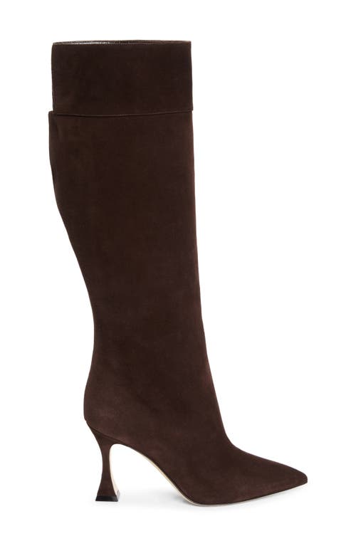 Manolo Blahnik Miralone Pointed Toe Tall Boot In Brown