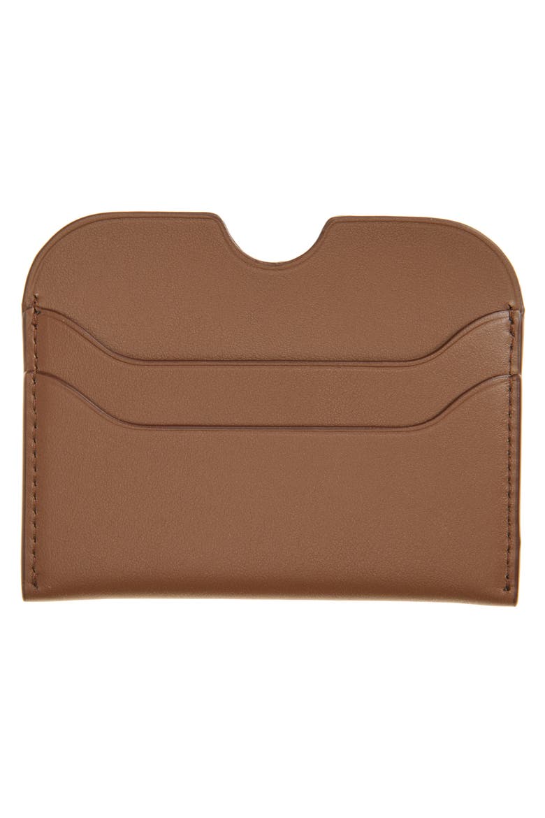 Large Elmas Leather Card Holder, Alternate, color, CAMEL BROWN