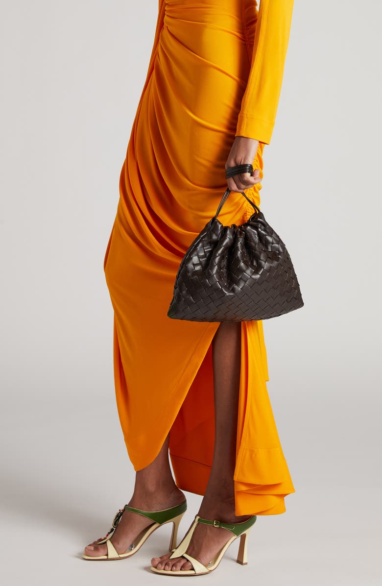 Bottega Veneta Medium Dustbag Intrecciato Leather Shoulder Bag, Alternate, color, 2132 Fondant-Gold